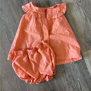 Penelope Mack Peach Ruffle Top and Diaper Cover Set